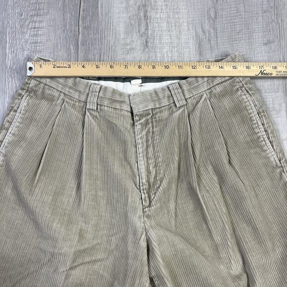 Vtg LL Bean Pants Mens 31X29 Khaki Classic Flat Front Straight Leg Corduroy P - Picture 6 of 13